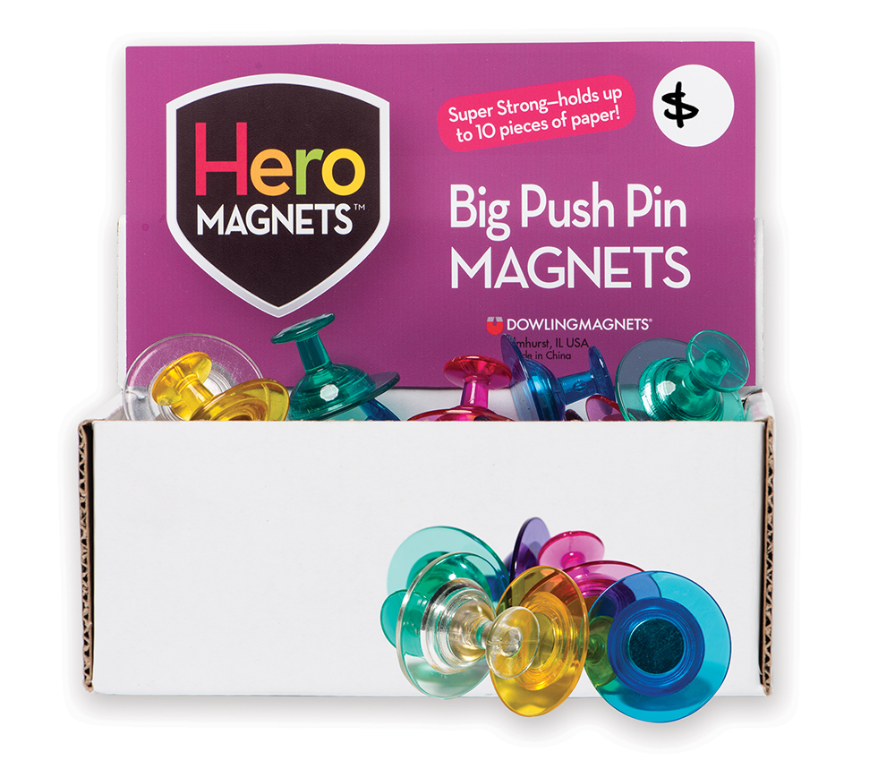 Dowling Magnets Hero Magnets: Big Button Magnets, 3 Per Pack, 6